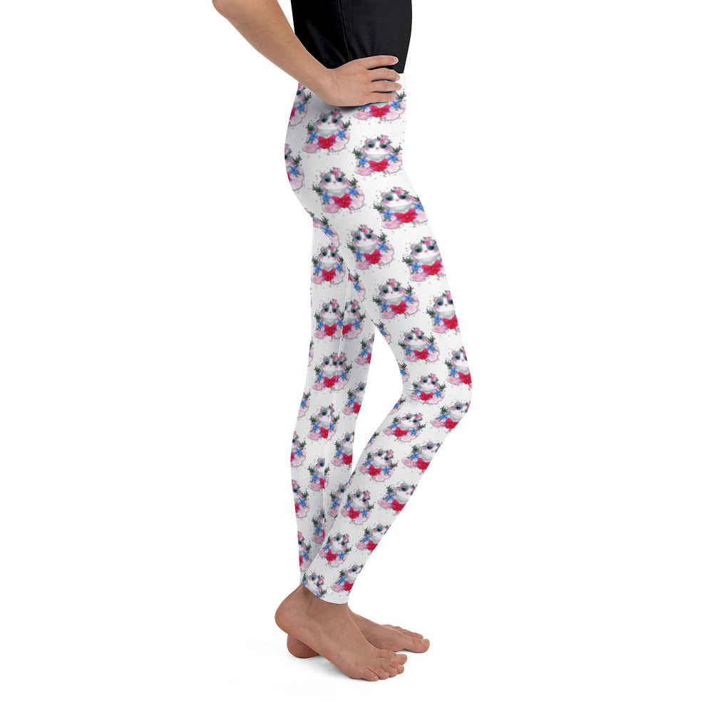 Cute Kitty Cat with Flowers Leggings, No. 0328