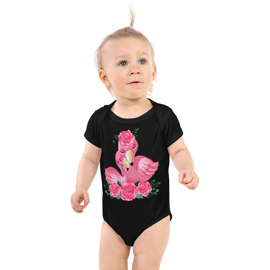 Cute Flamingo Mom and Baby Bodysuit, No. 0080