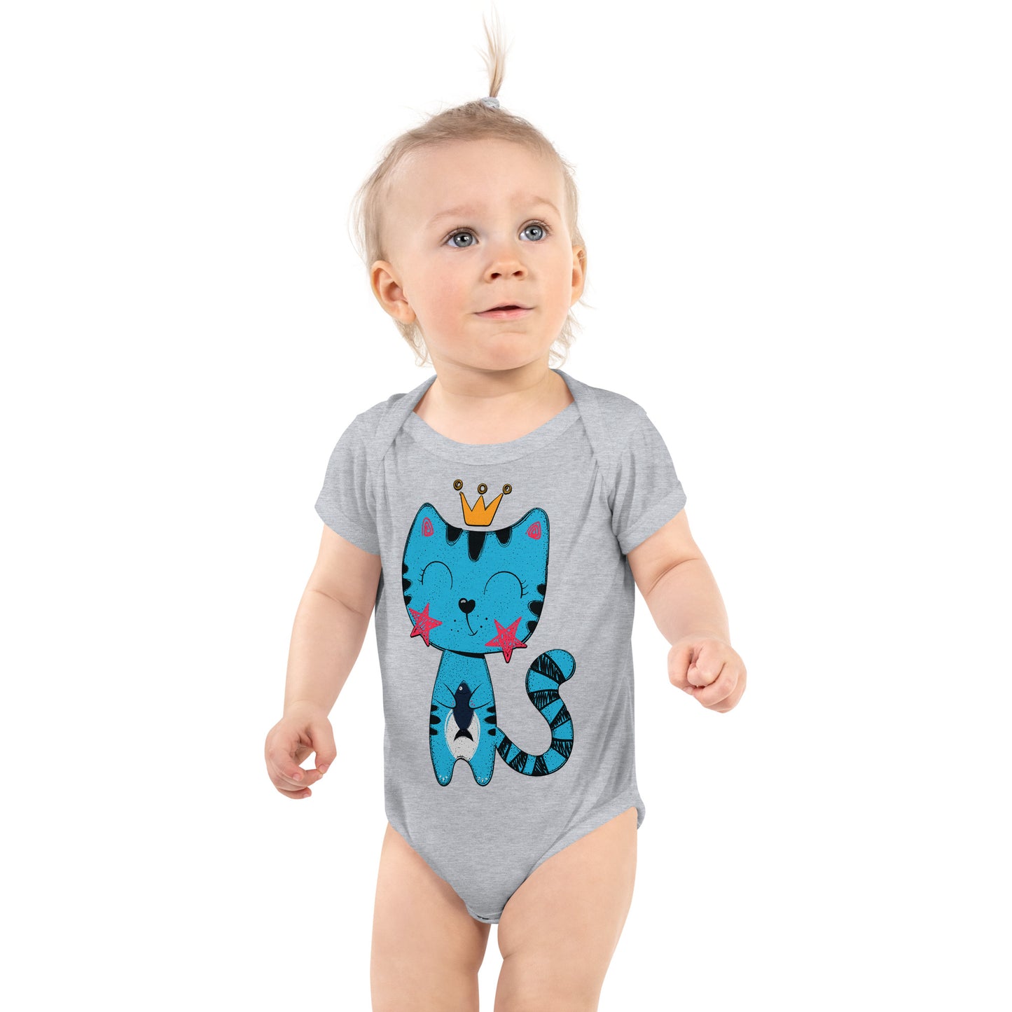 Lovely Cat with Fish Bodysuit, No. 0537