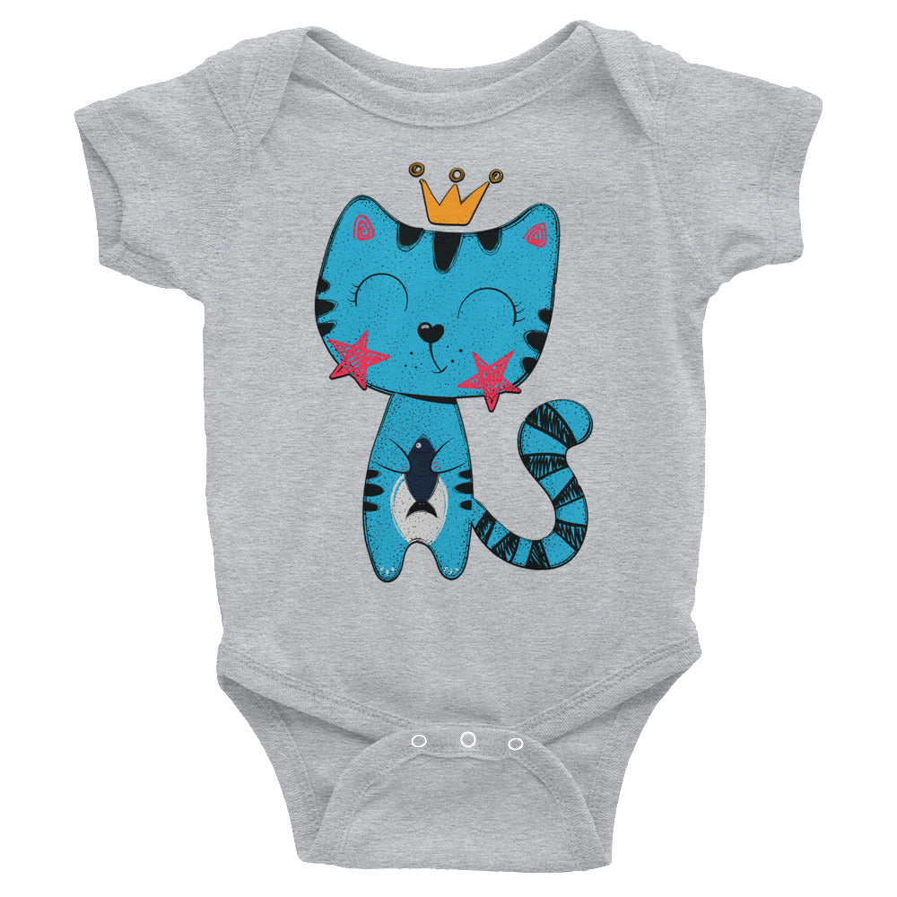 Lovely Cat with Fish Bodysuit, No. 0537