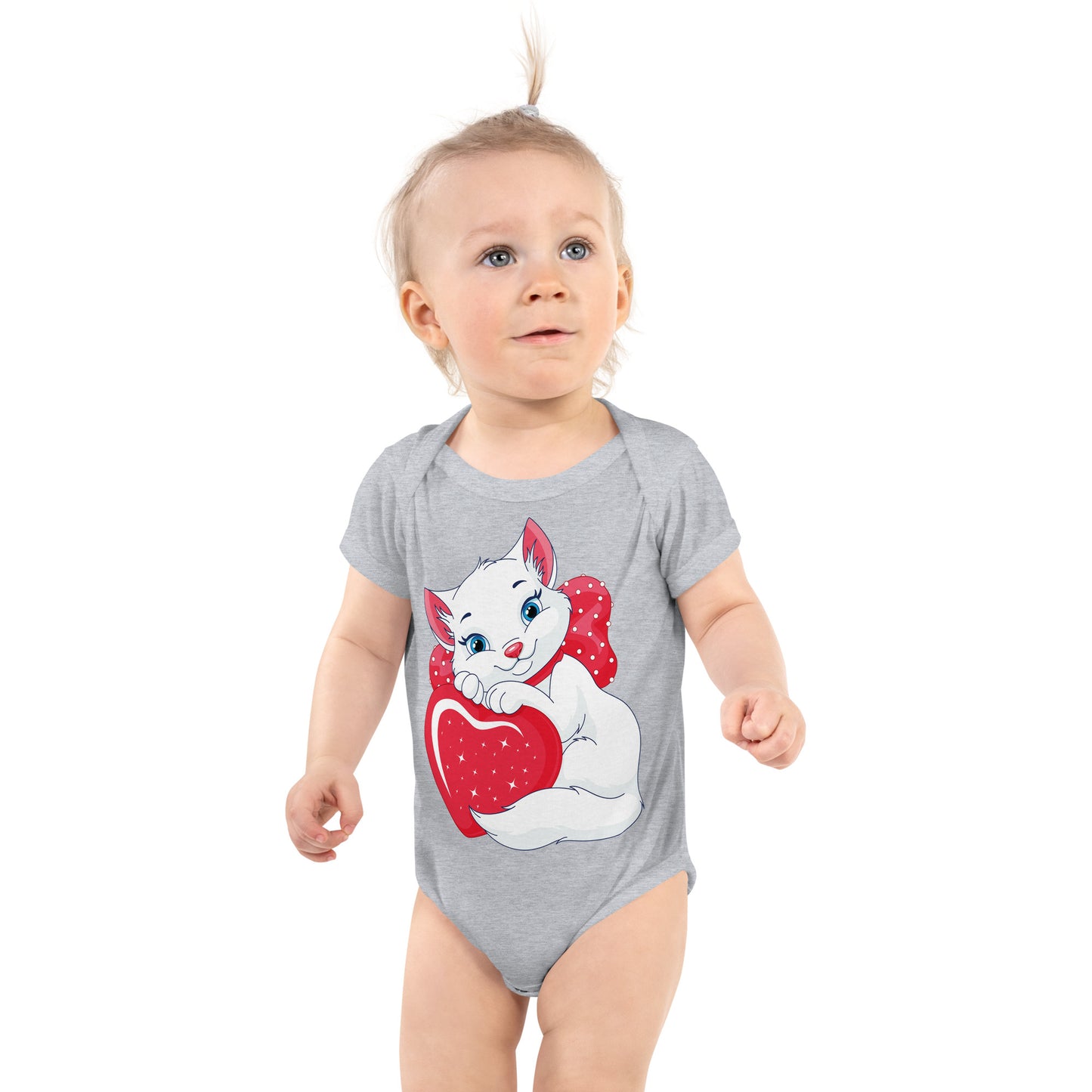 Lovely Cat with Heart Bodysuit, No. 0538