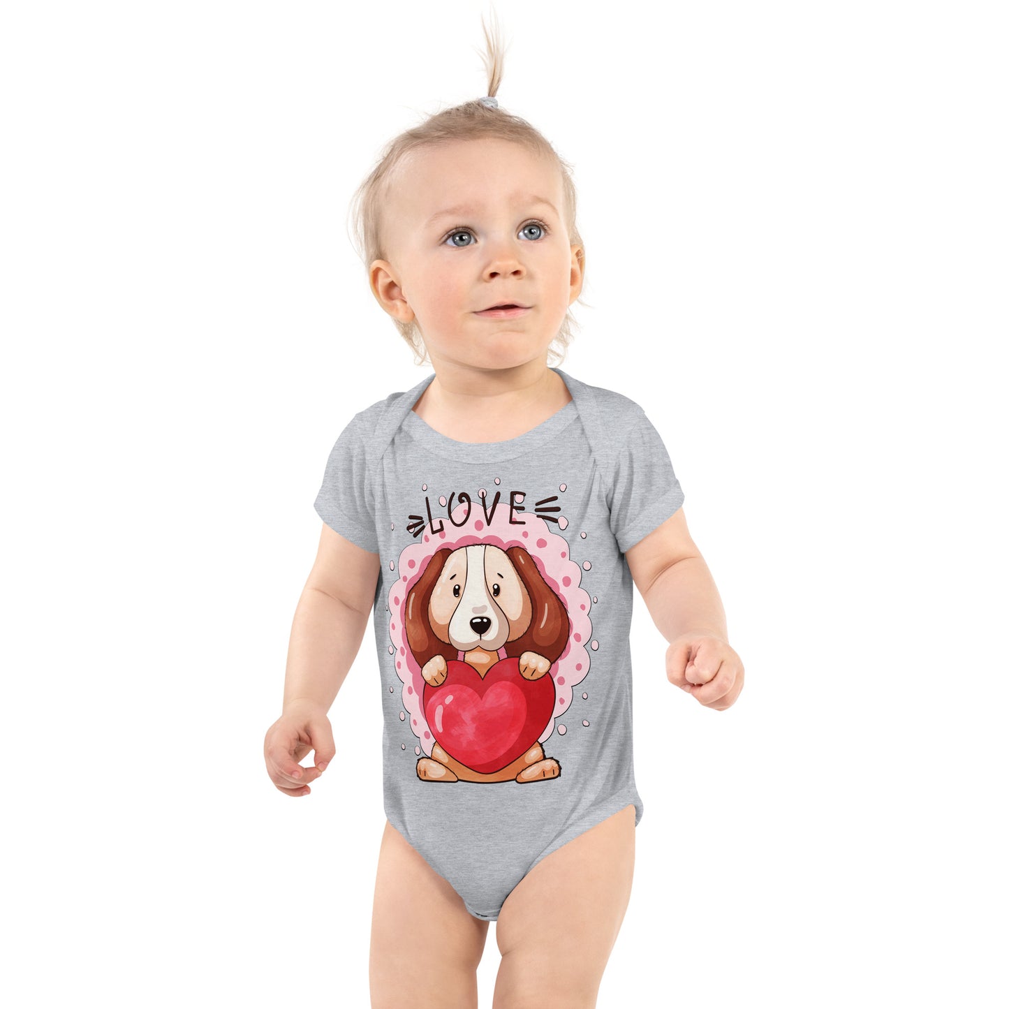 Lovely Puppy Dog with Heart Bodysuit, No. 0482