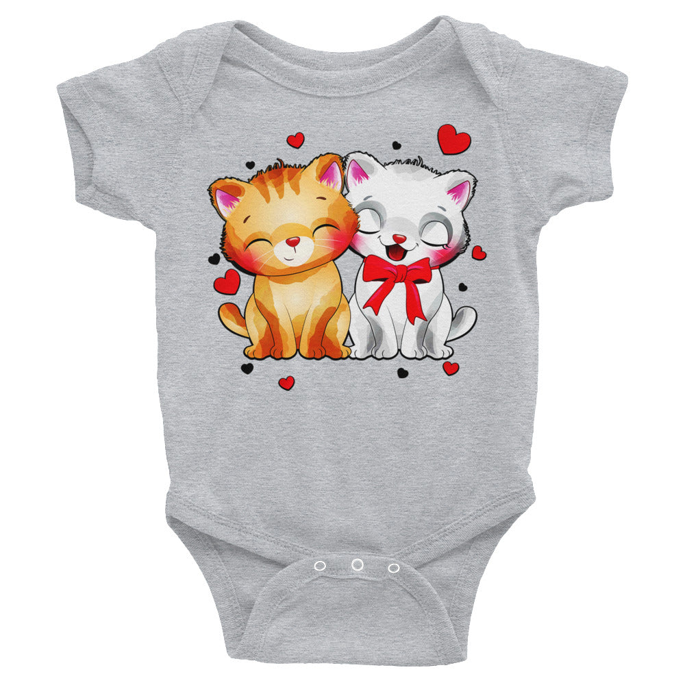 Cute Couple Kitten Cats Bodysuit, No. 0292