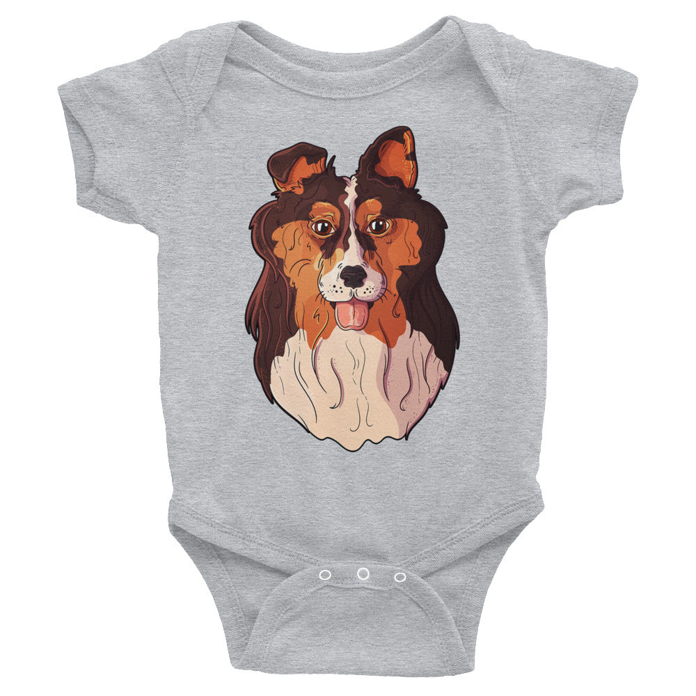 Cute Rough Collie Dog Bodysuit, No. 0229