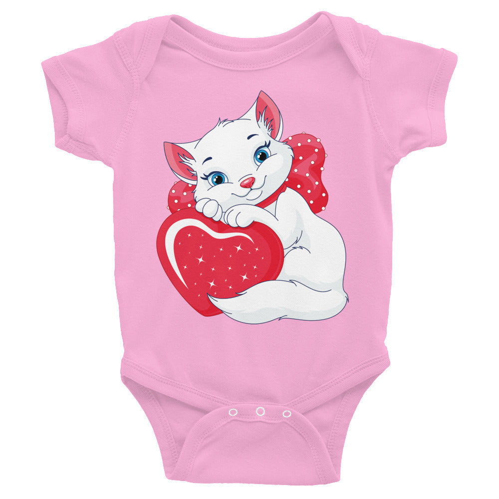 Lovely Cat with Heart Bodysuit, No. 0538