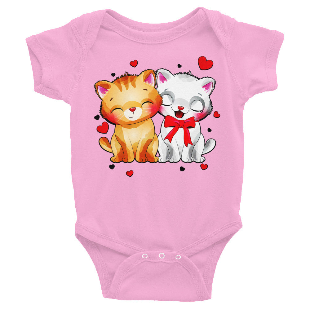 Cute Couple Kitten Cats Bodysuit, No. 0292