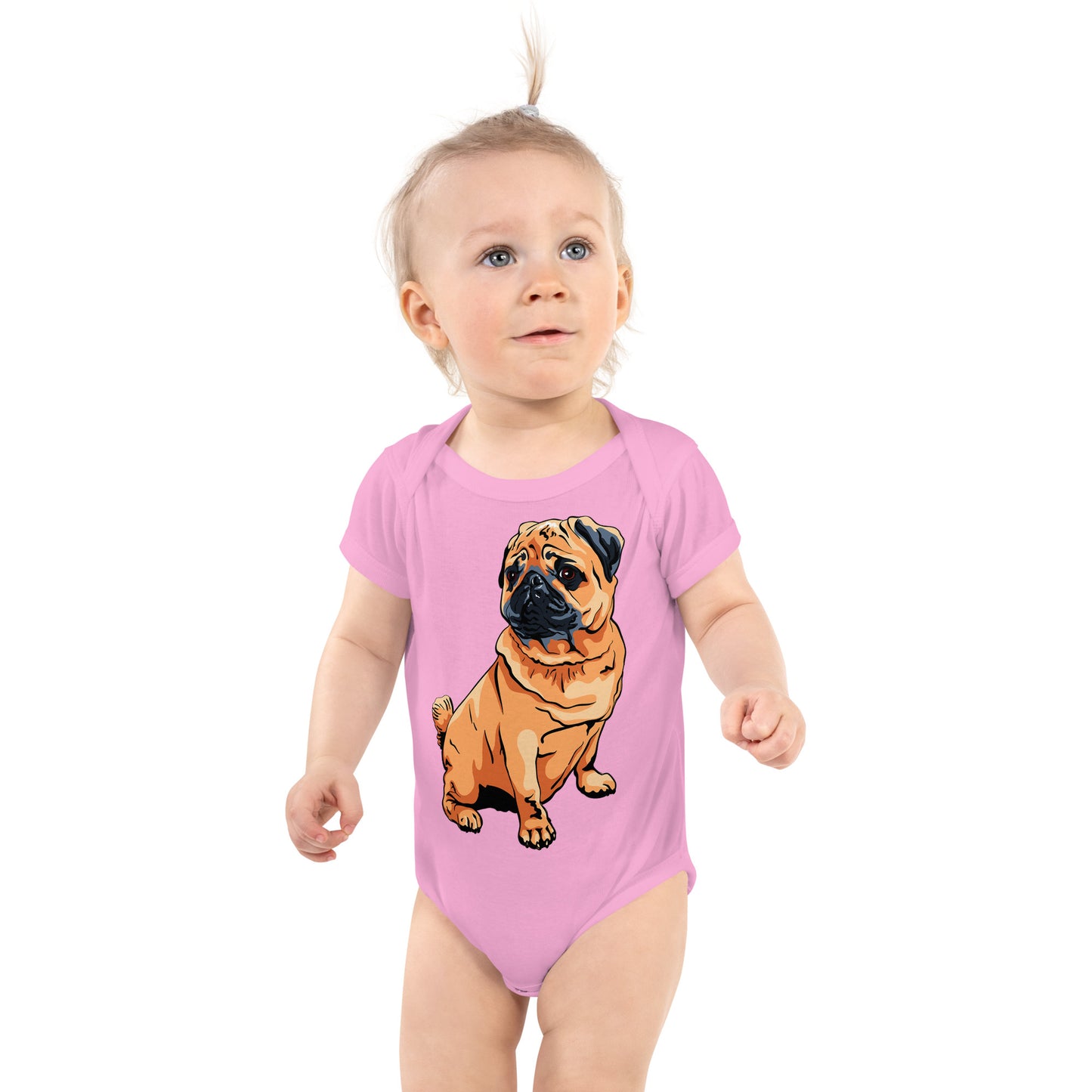 Cute Pug dog Bodysuit, No. 0221