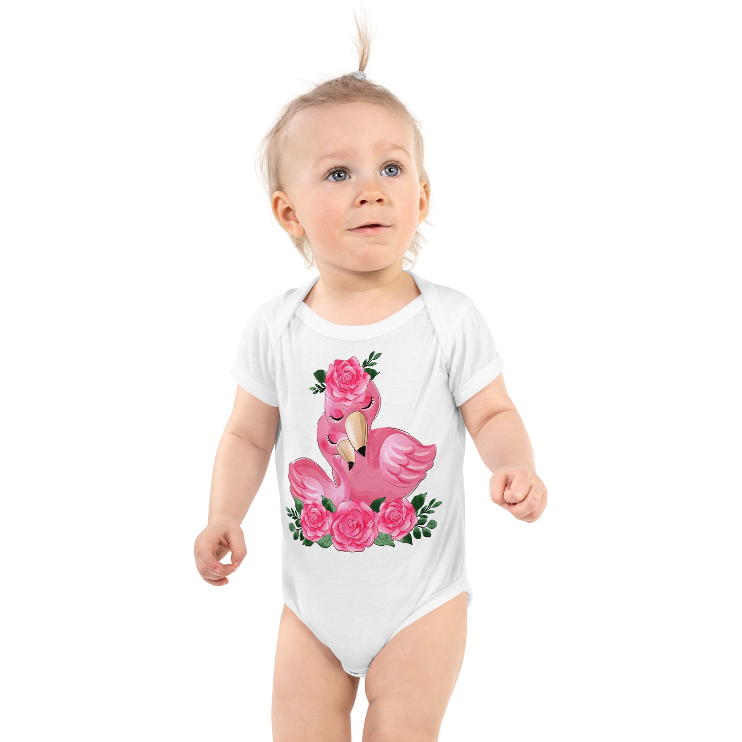 Cute Flamingo Mom and Baby Bodysuit, No. 0080