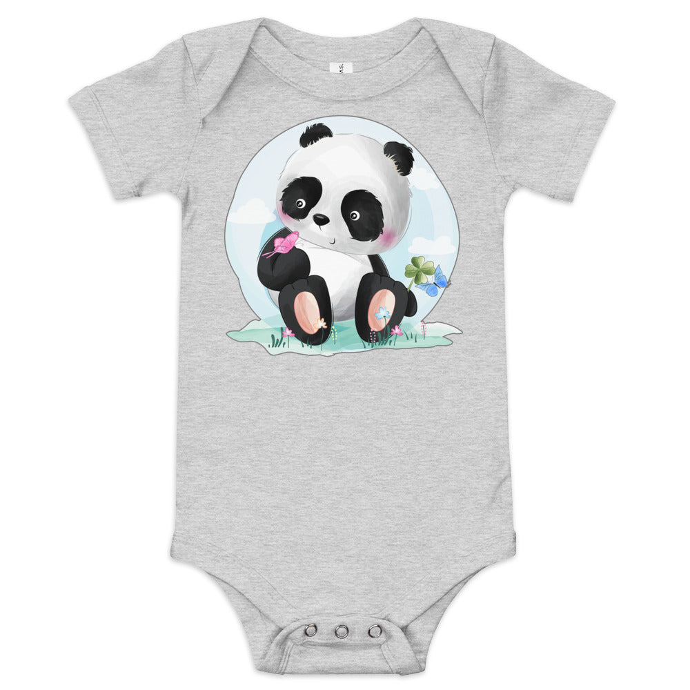 Cute Panda with Butterflies Bodysuit, No. 0069