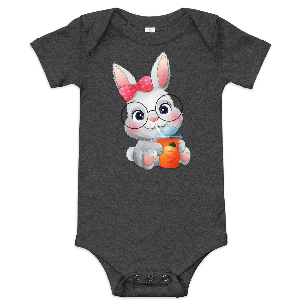 Bunny Drinking Carrot Juice Bodysuit, No. 0029