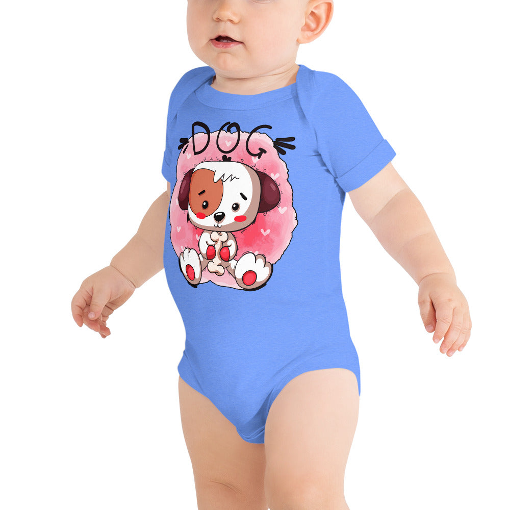 Cute Puppy with Bone Bodysuit, No. 0066