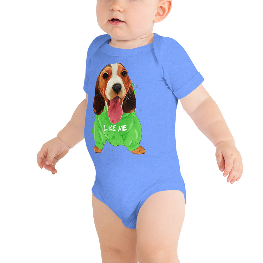 Cute Beagle Puppy Dog Bodysuit, No. 0280