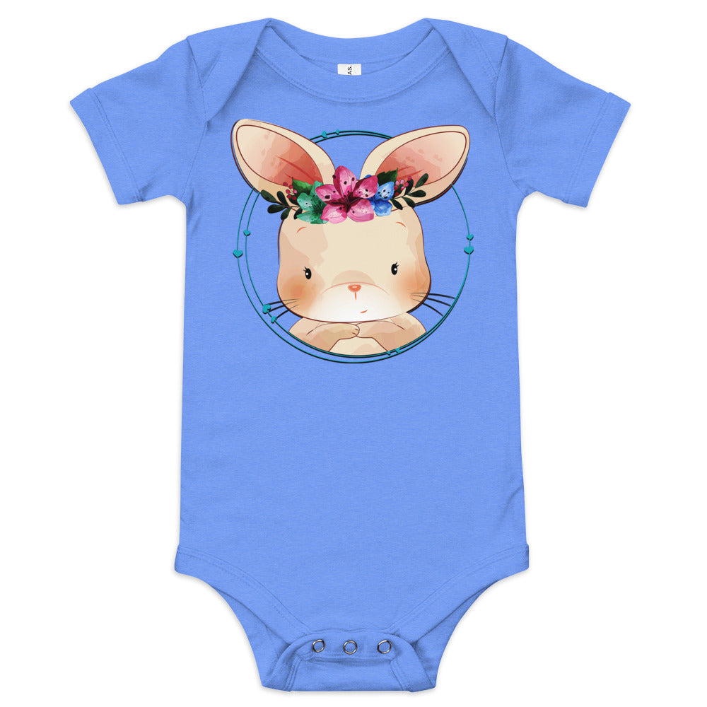 Little Bunny with Floral Bodysuit, No. 0074