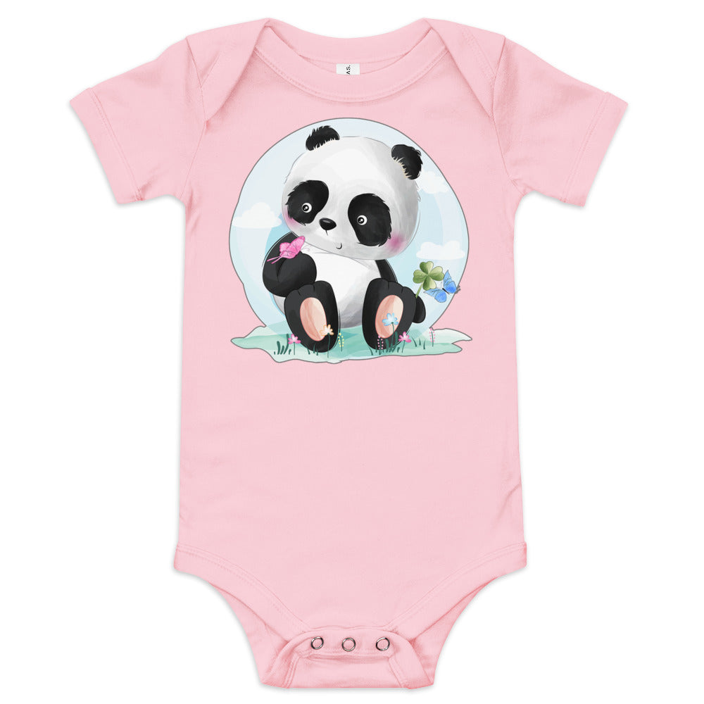 Cute Panda with Butterflies Bodysuit, No. 0069