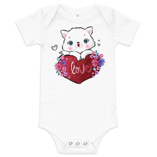 Cute Kitty Cat in Love Bodysuit, No. 0316