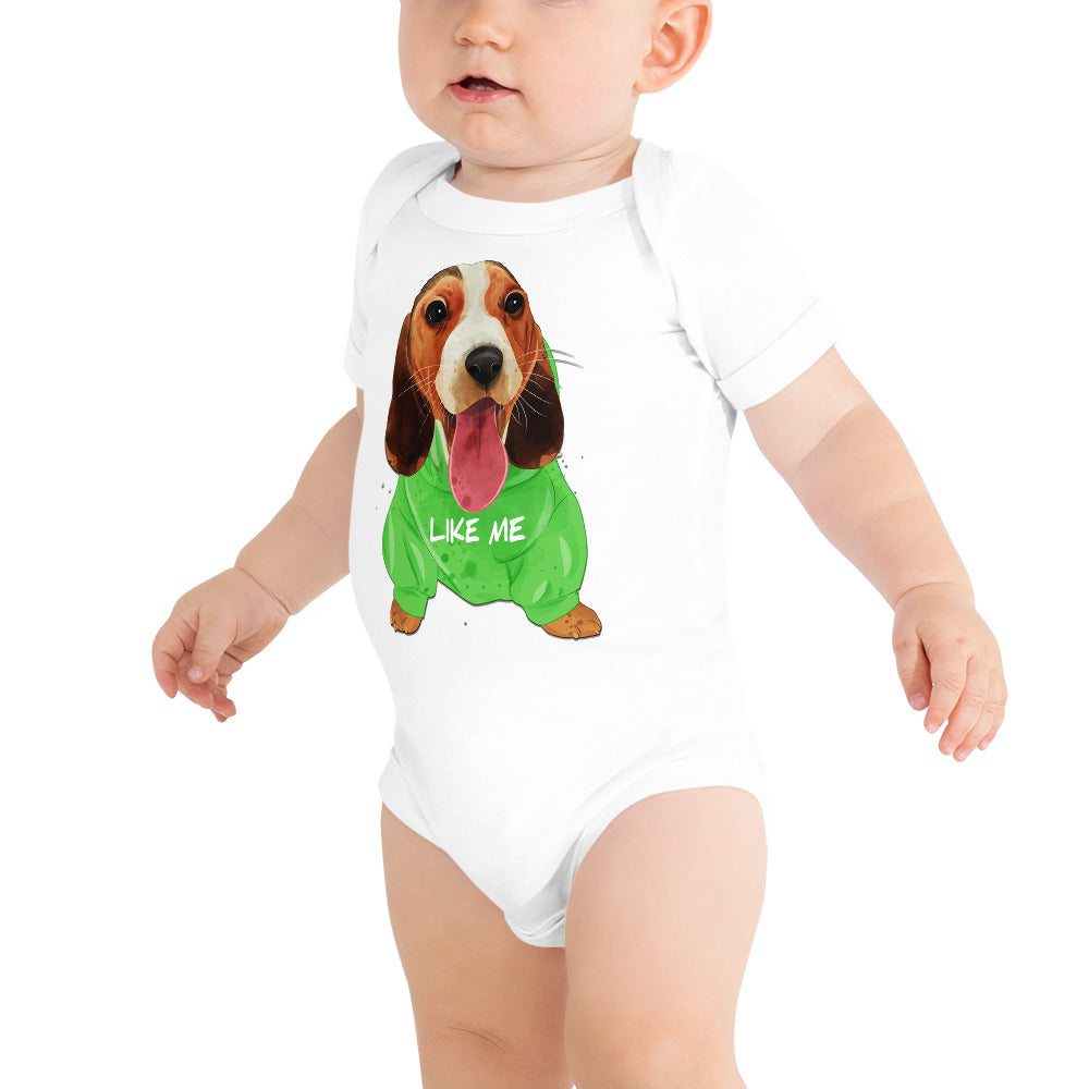 Cute Beagle Puppy Dog Bodysuit, No. 0280