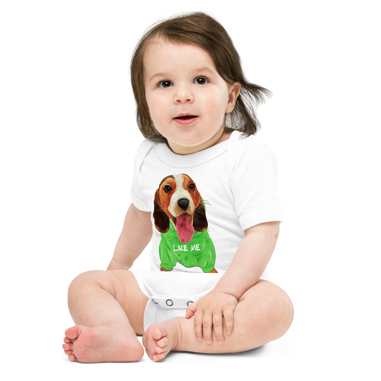 Cute Beagle Puppy Dog Bodysuit, No. 0280