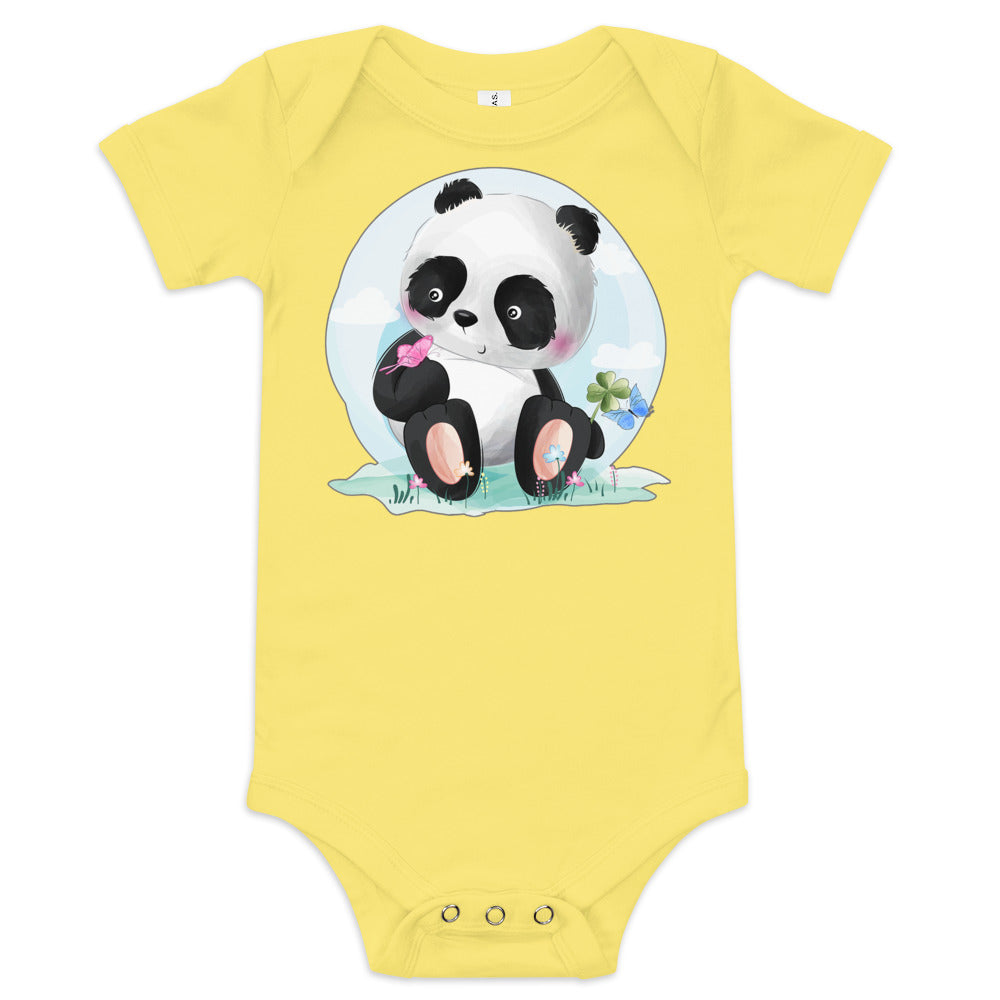Cute Panda with Butterflies Bodysuit, No. 0069