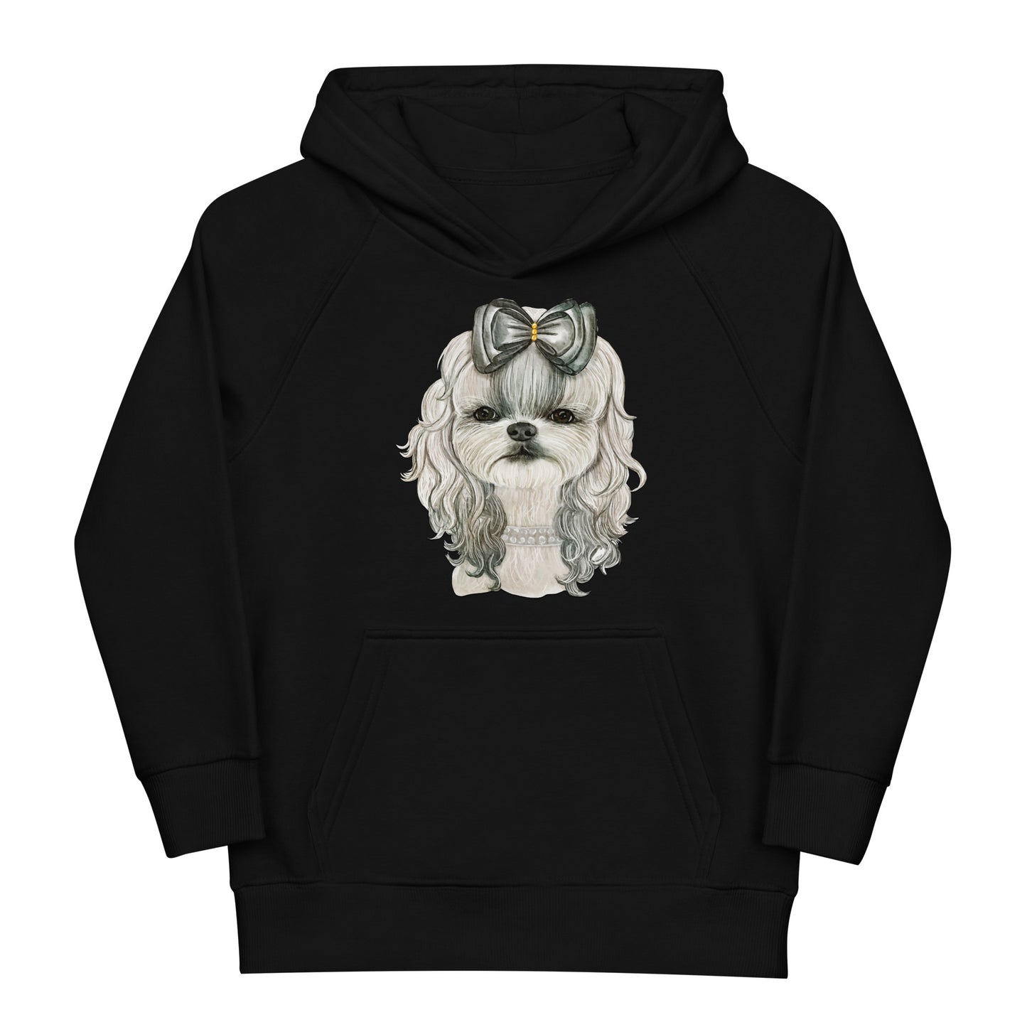 Adorable Dog with White Hair Ribbon Hoodie, No. 0567