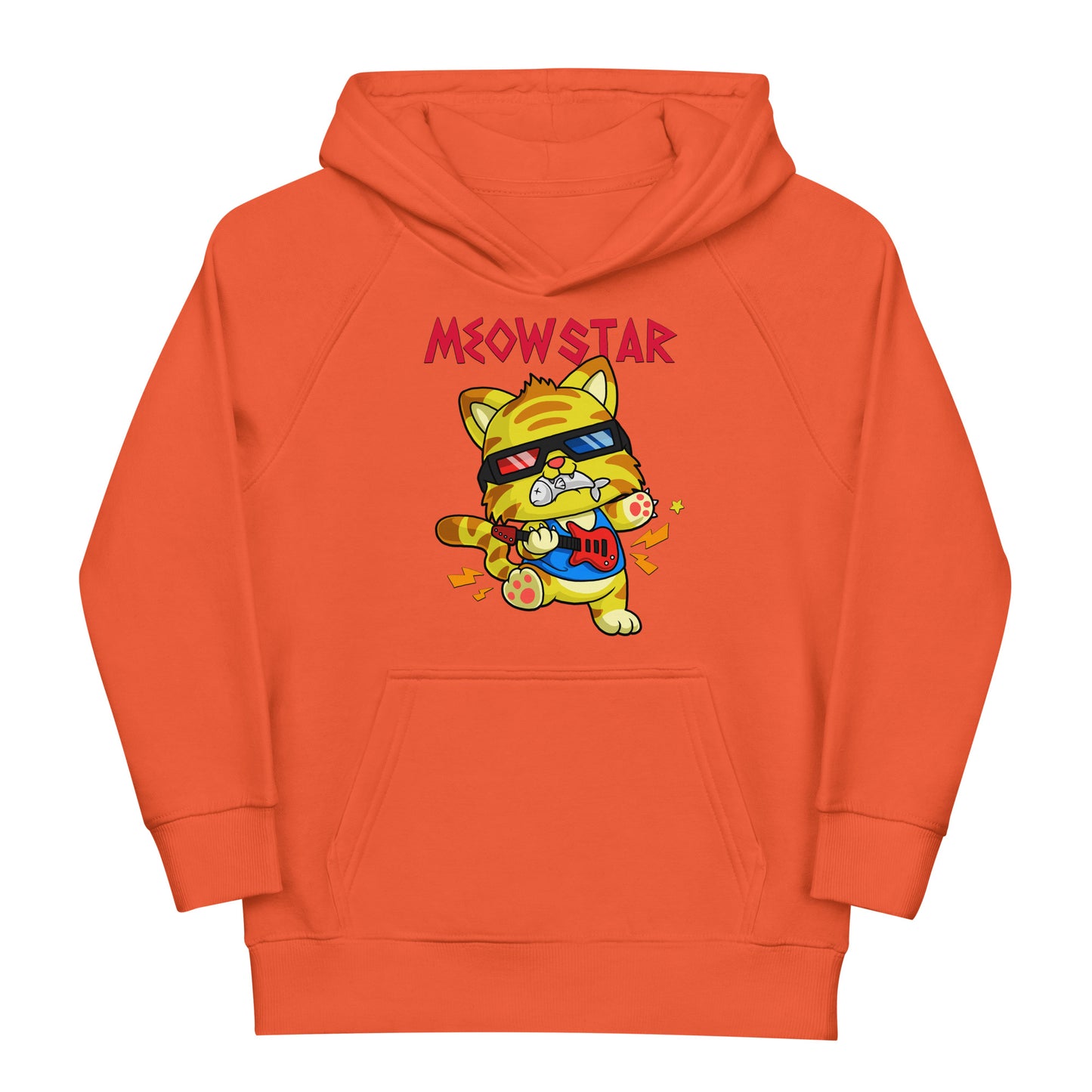 Funny star Cat Playing Guitar Hoodie, No. 0521