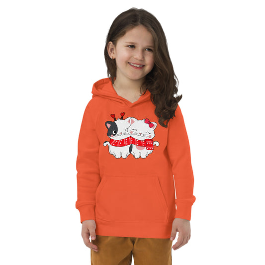 Lovely Couple Cats in Love Hoodie, No. 0470