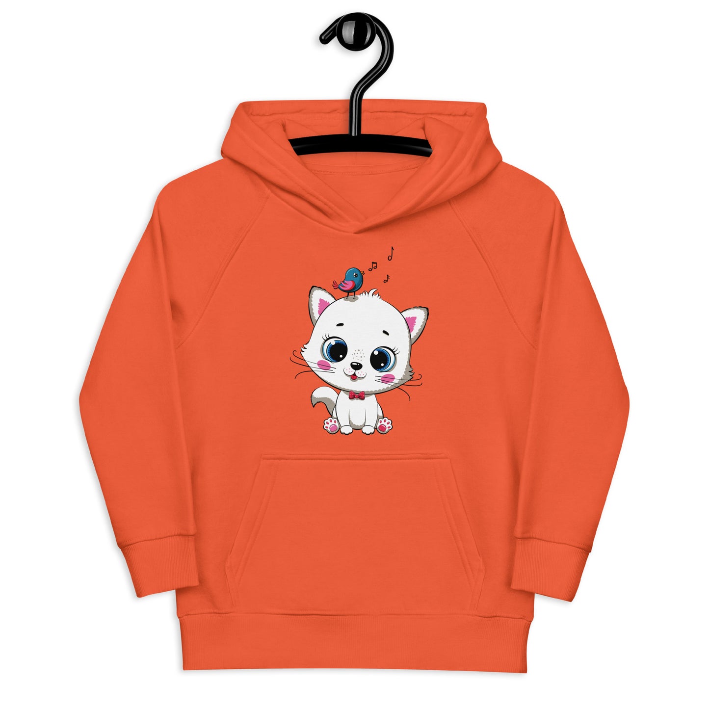 Cute Cat with Singing Bird Hoodie, No. 0286