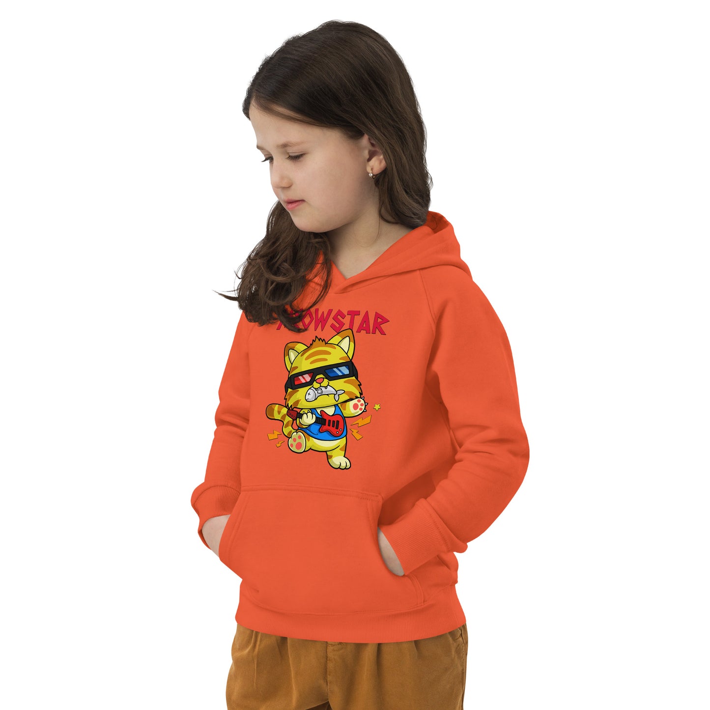 Funny star Cat Playing Guitar Hoodie, No. 0521