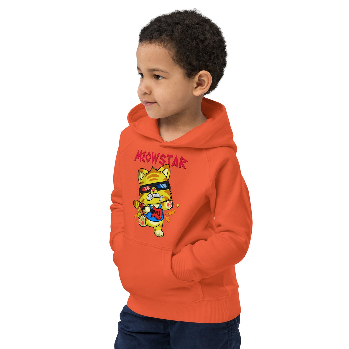 Funny star Cat Playing Guitar Hoodie, No. 0521