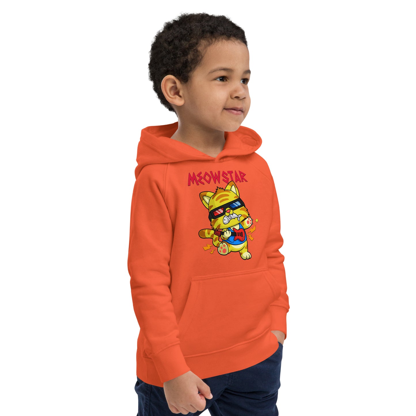 Funny star Cat Playing Guitar Hoodie, No. 0521