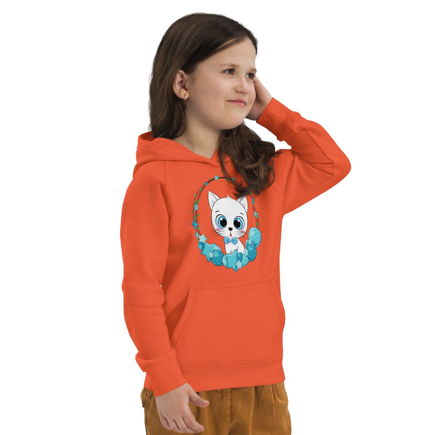 Cute Cat with Balloon Wreath Hoodie, No. 0164