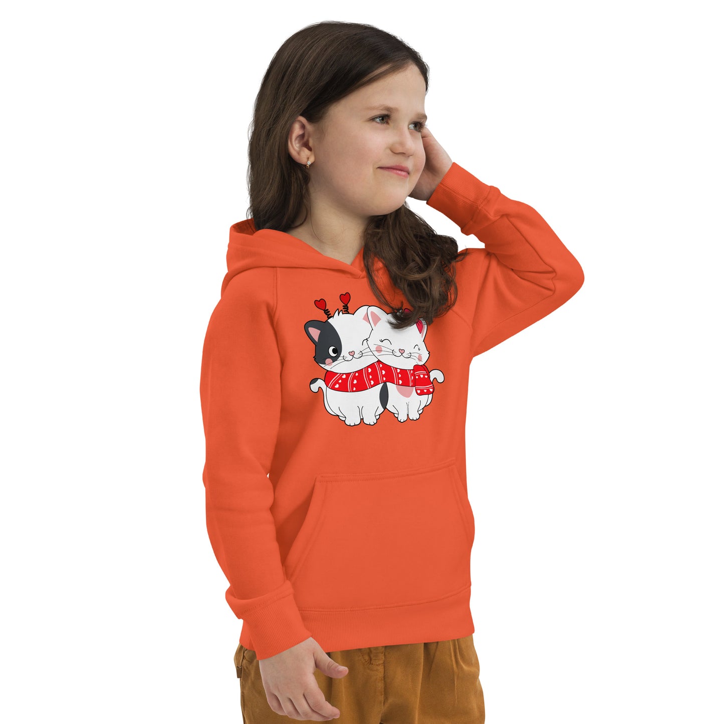 Lovely Couple Cats in Love Hoodie, No. 0470