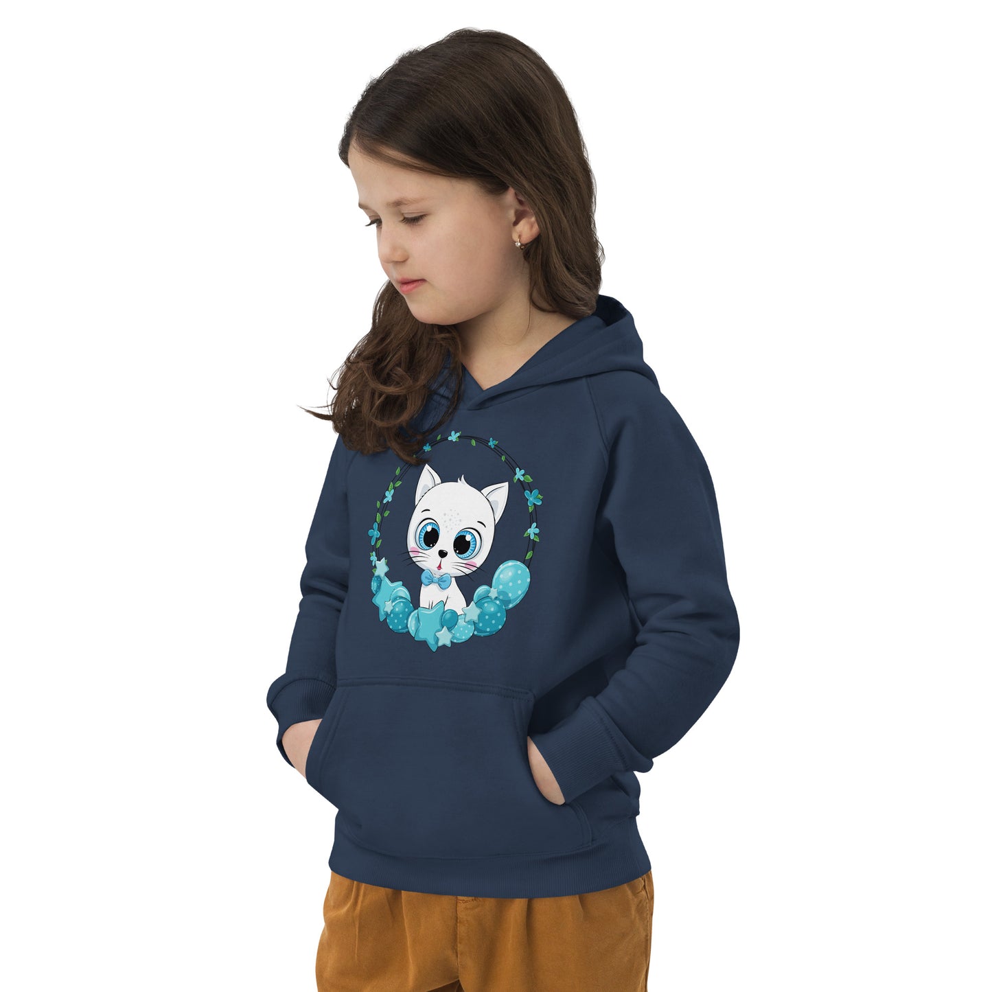 Cute Cat with Balloon Wreath Hoodie, No. 0164