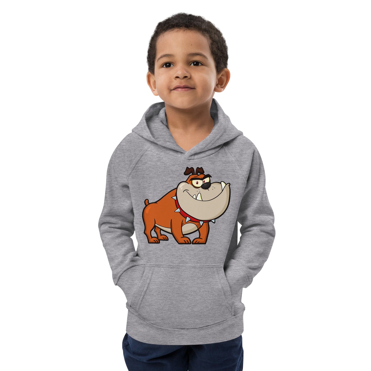 Funny Smiling Bulldog Dog Hoodie, No. 0519