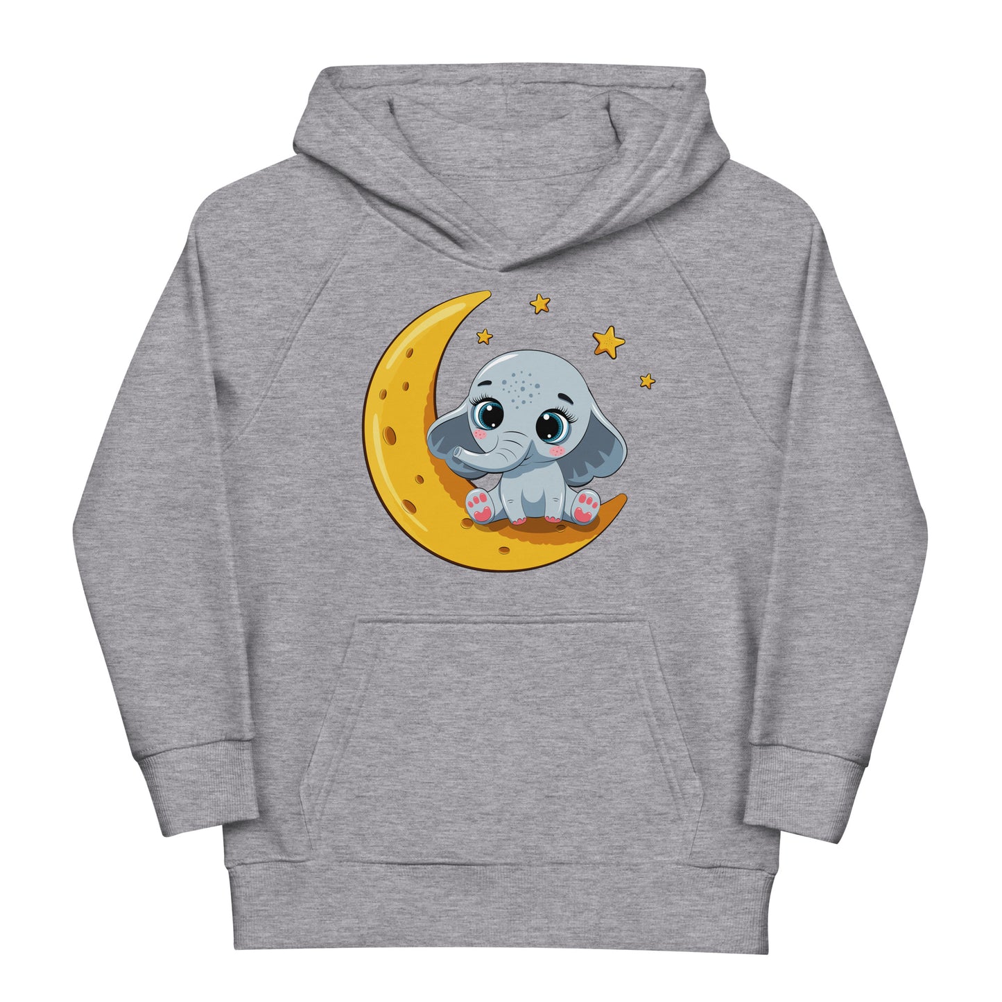 Cute Baby Elephant Sitting on the Moon Hoodie, No. 0085