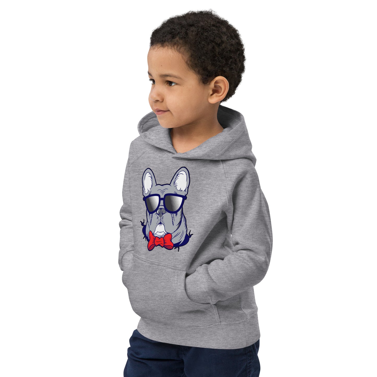 Cool French Bulldog Dog with Glasses Hoodie, No. 0579
