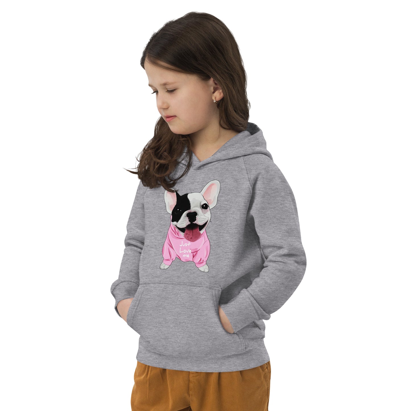 Just Love Me Cute French Bulldog Puppy Hoodie, No. 0461