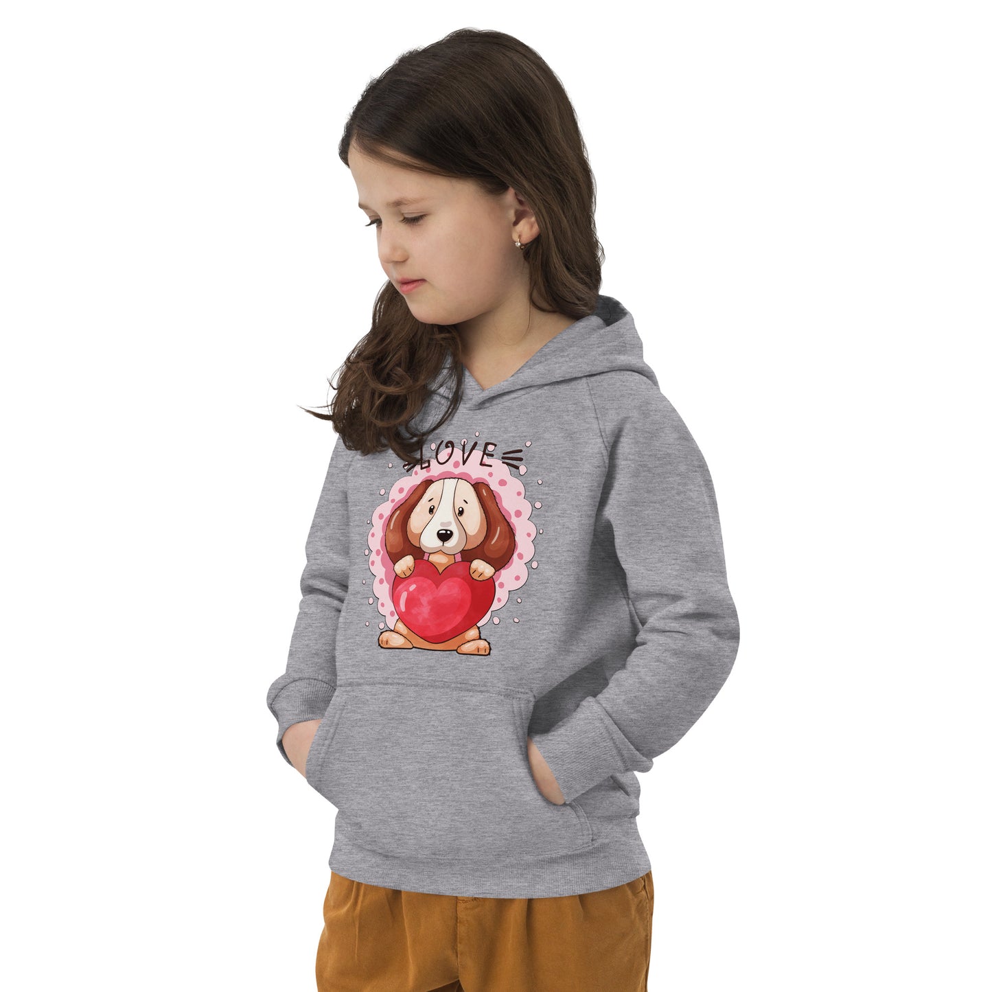 Lovely Puppy Dog with Heart Hoodie, No. 0482