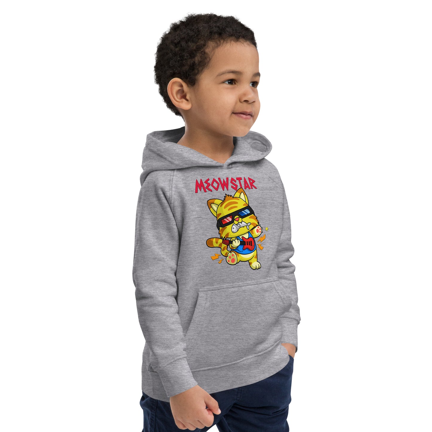 Funny star Cat Playing Guitar Hoodie, No. 0521