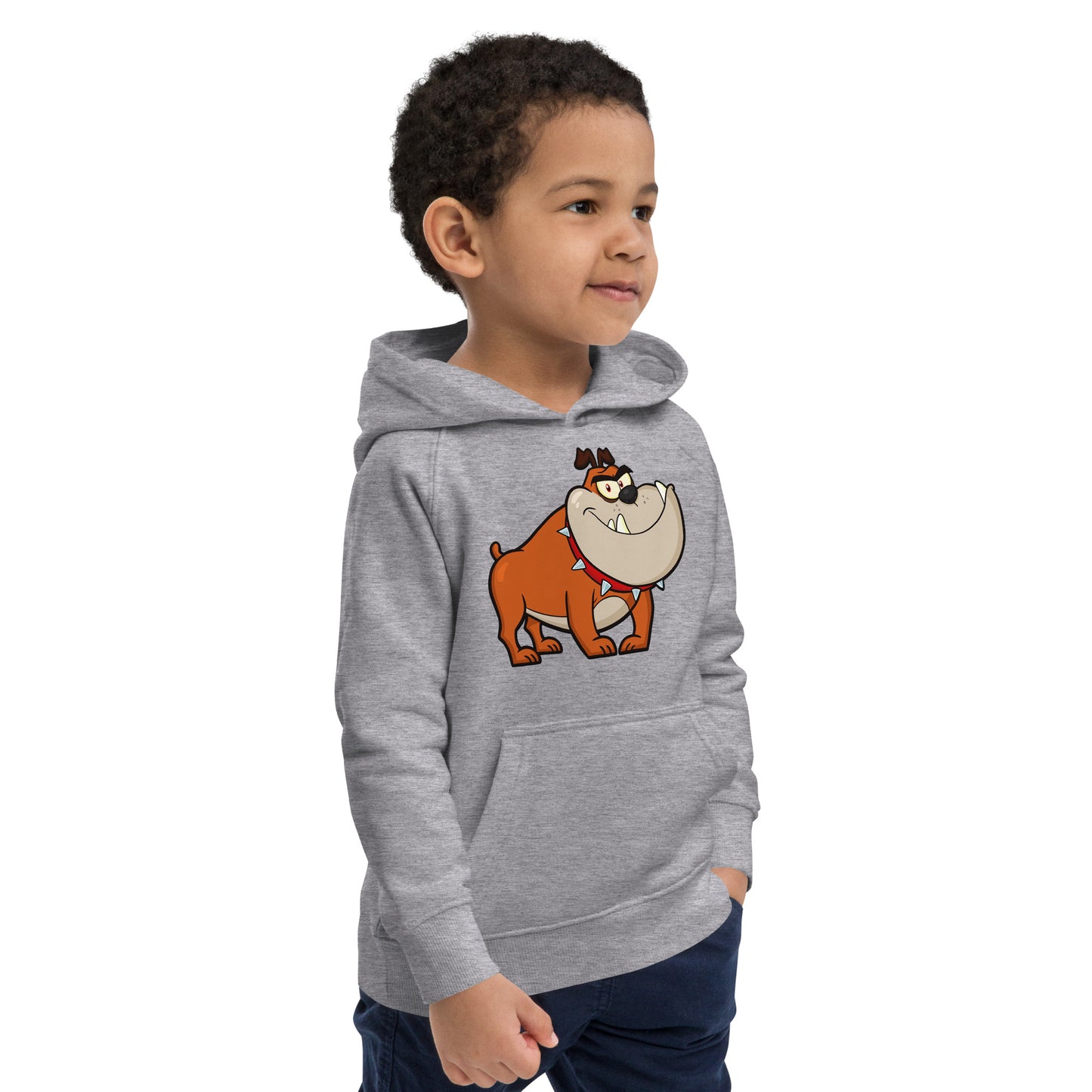 Funny Smiling Bulldog Dog Hoodie, No. 0519