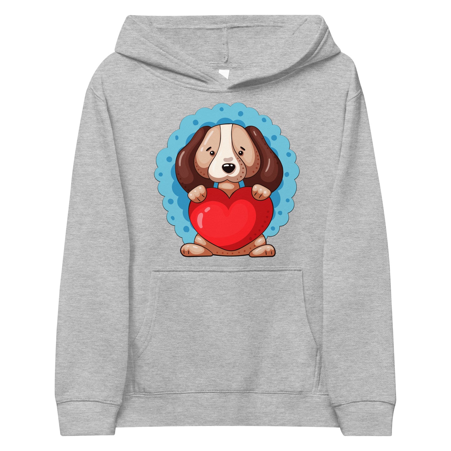 Dog Puppy with Childish Heart Hoodie, No. 0392