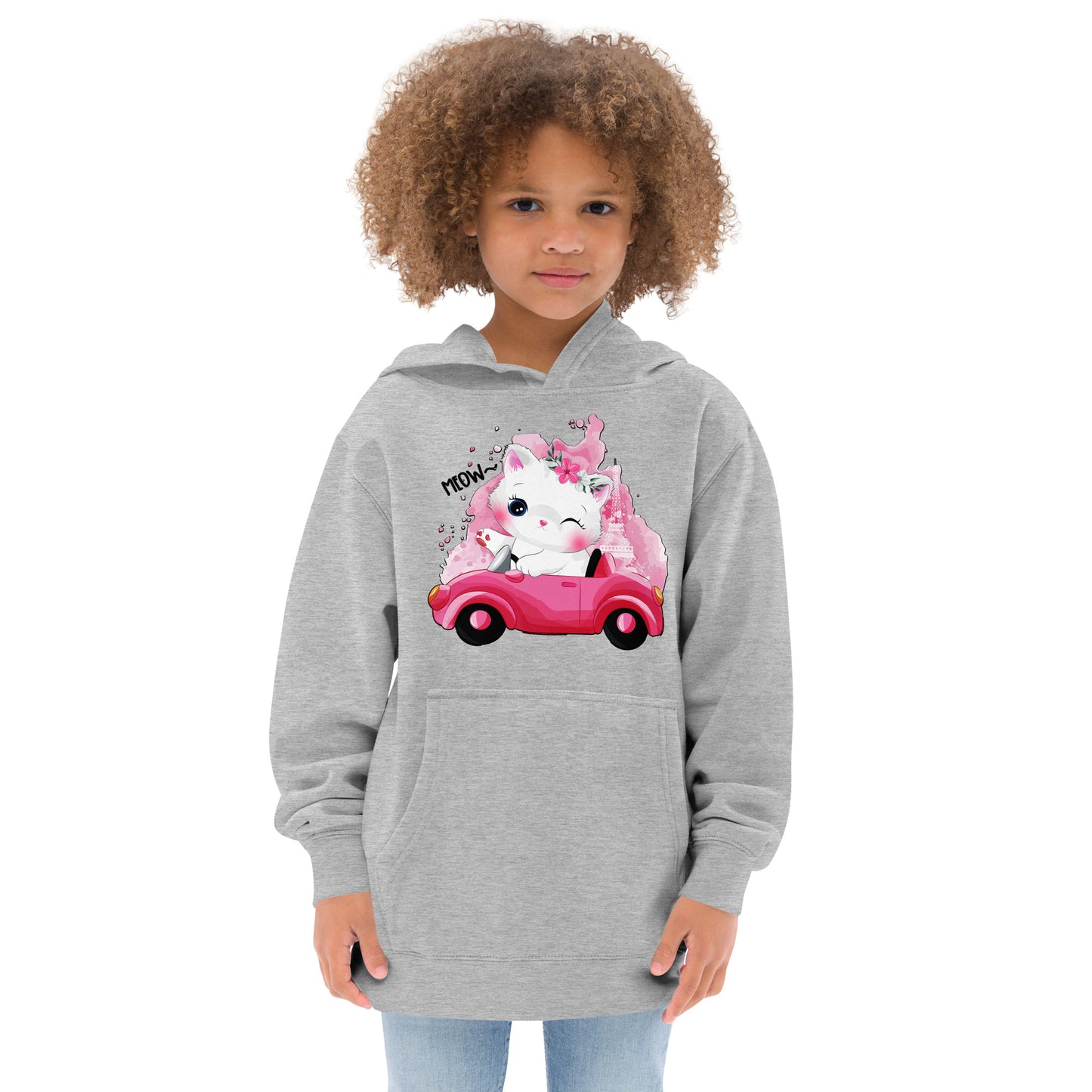 Cute Kitty Cat Riding Car Hoodie, No. 0323