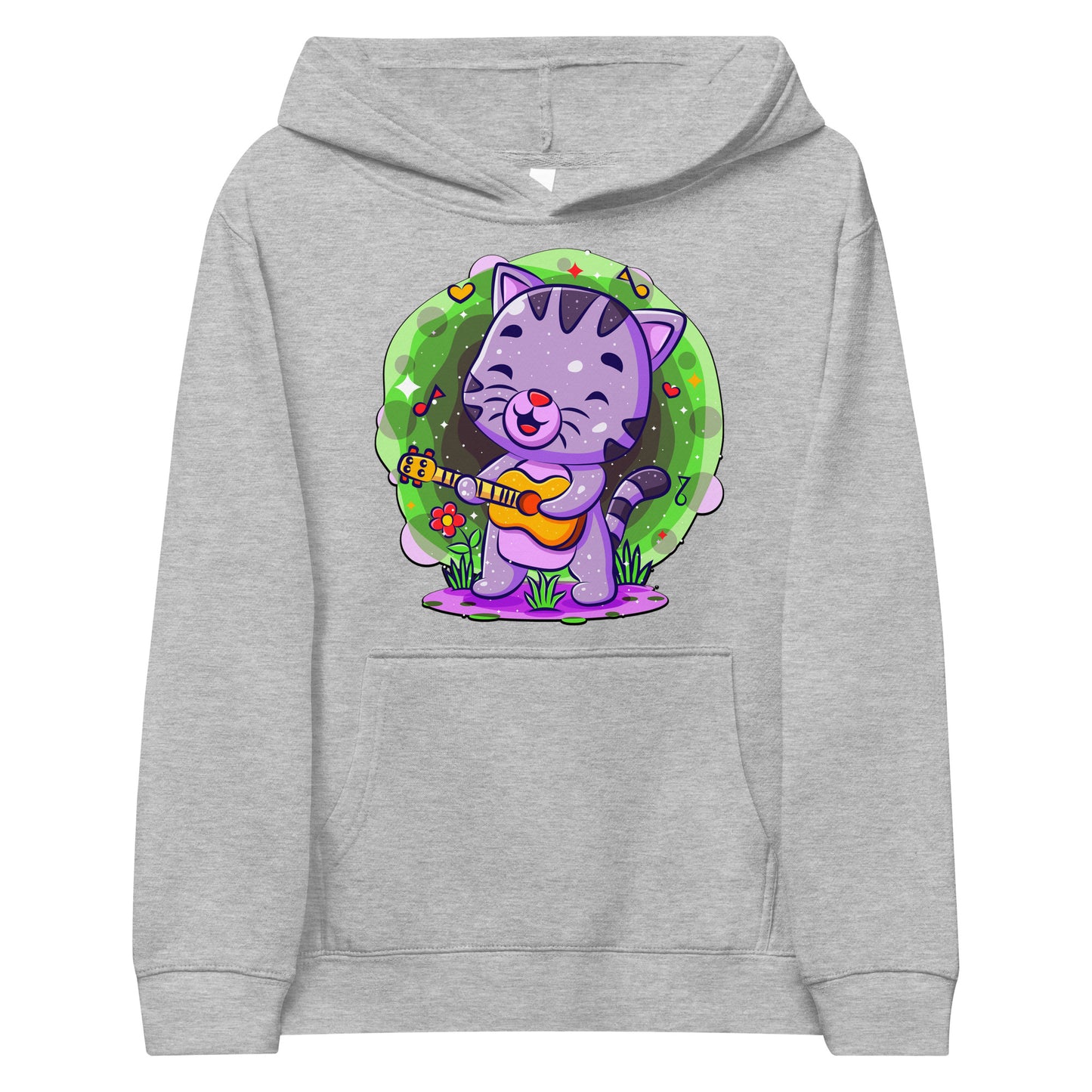 Lovely Cat Playing Guitar in the Garden Hoodie, No. 0536
