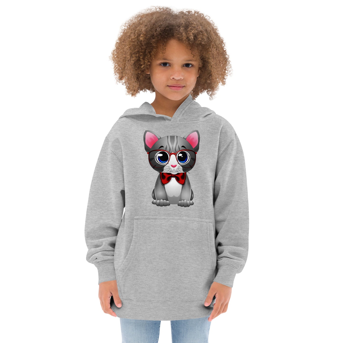 Cute Cat with Red Glasses Hoodie, No. 0167