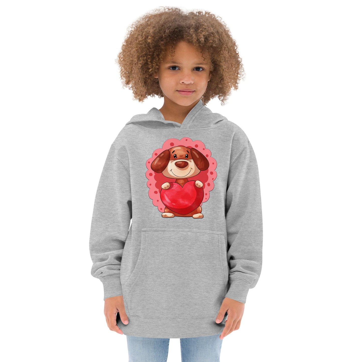 Dog Puppy with Heart Hoodie, No. 0393