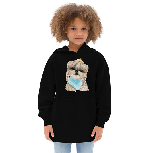 Adorable Dog with Hair Braids Crowns Hoodie, No. 0563