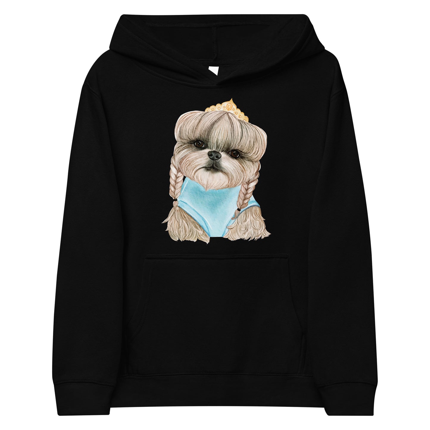 Adorable Dog with Hair Braids Crowns Hoodie, No. 0563
