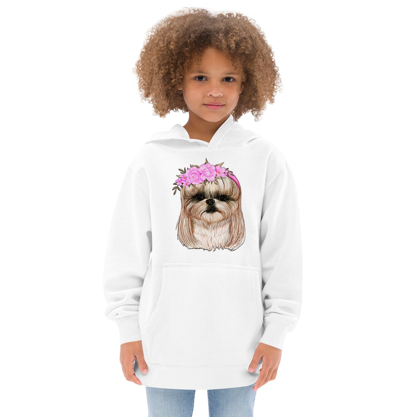 Adorable Dog with Flower Hair Crowns Hoodie, No. 0562