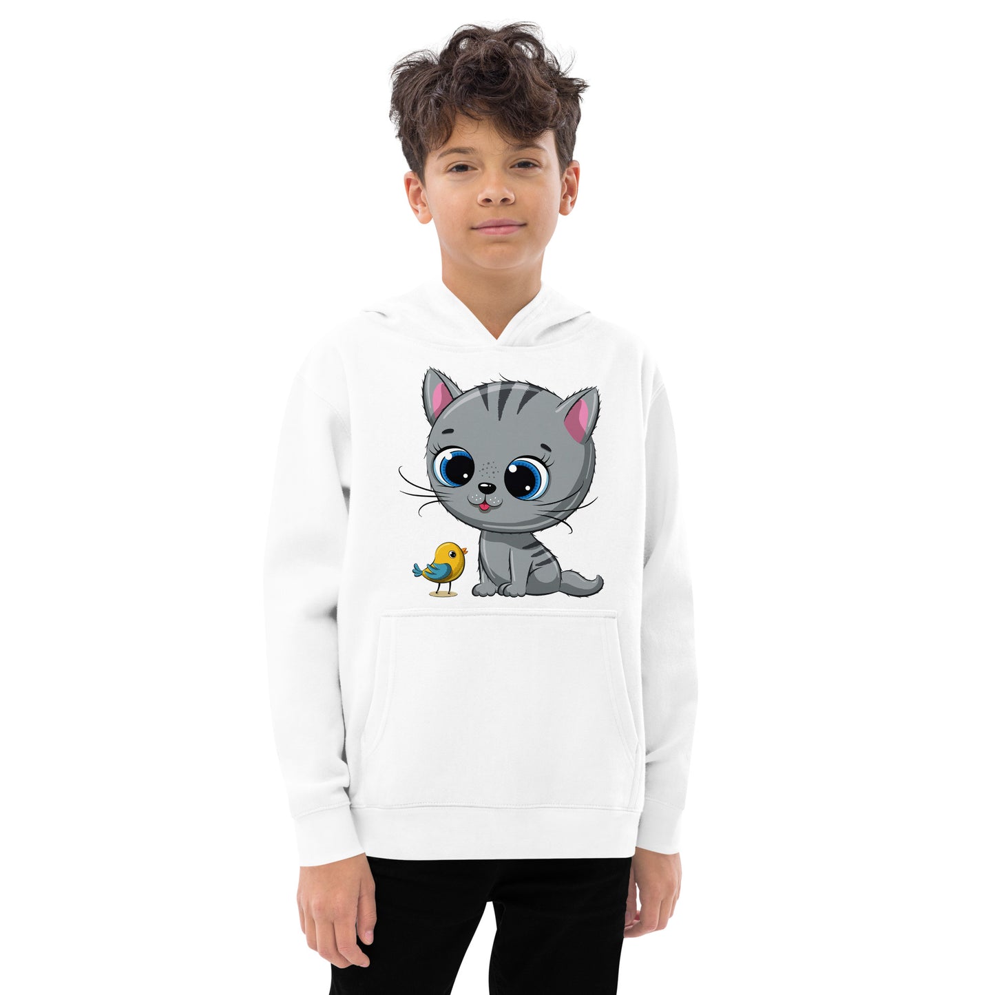 Cute Baby Cat with Bird Hoodie, No. 0139