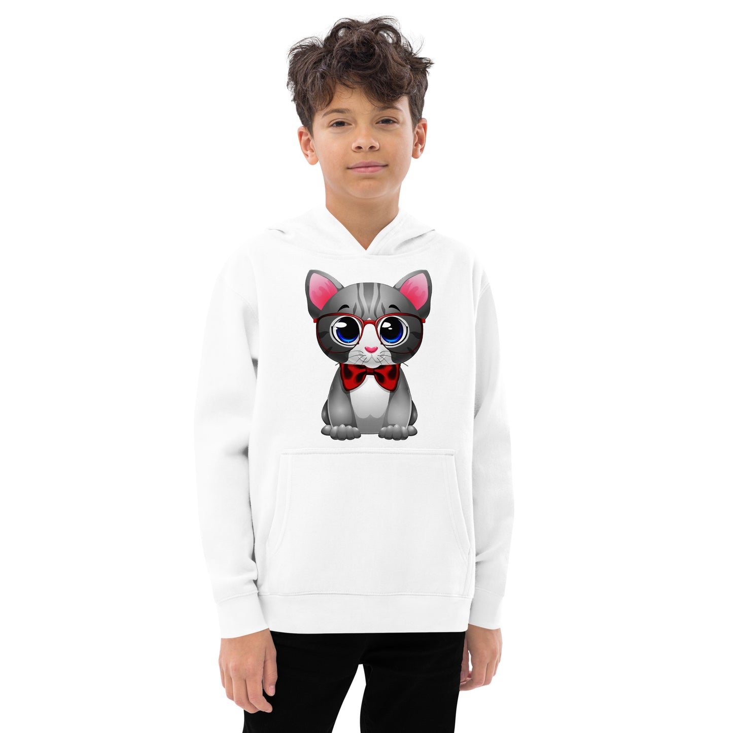 Cute Cat with Red Glasses Hoodie, No. 0167