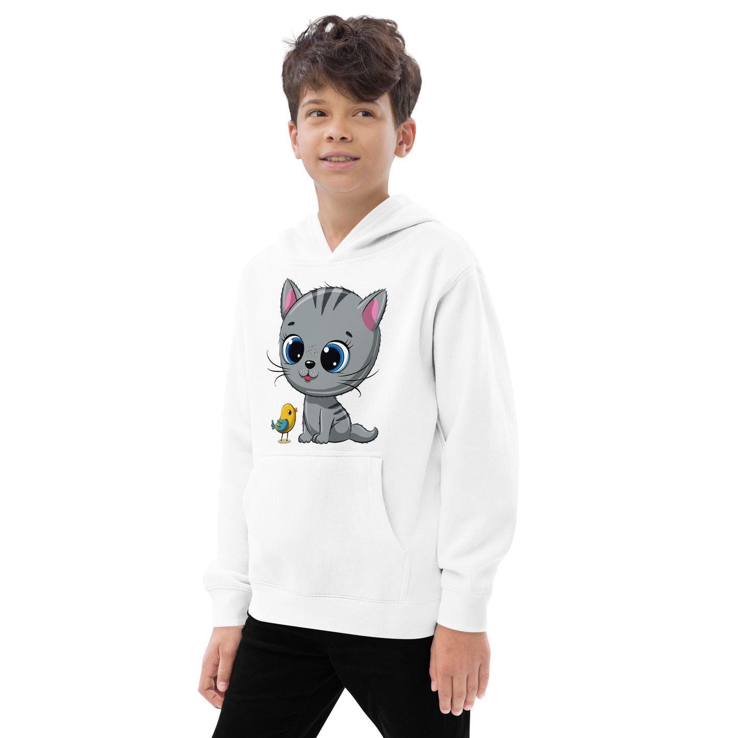 Cute Baby Cat with Bird Hoodie, No. 0139